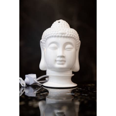 Serene White Ceramic Buddha Head Electric Aroma Diffuser – Le Decor Cove