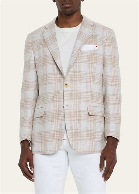 Kiton Men's Cashmere Plaid Sport Jacket - Bergdorf Goodman