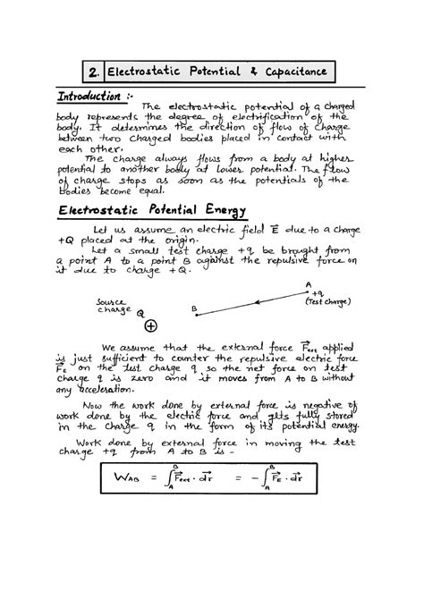 Electrostatic Potential and Capacitance: Chapter 1 Overview - Studocu