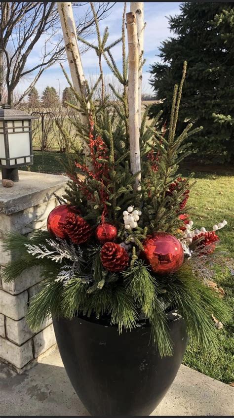 Festive Outdoor Christmas Planters