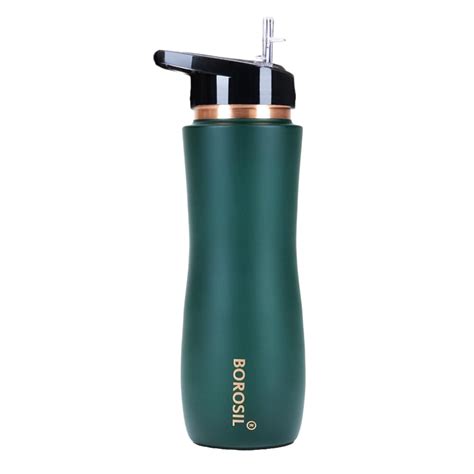 Borosil Green Colour Copper Sipper Bottle 750 ml, 100% Pure Copper, BPA ...
