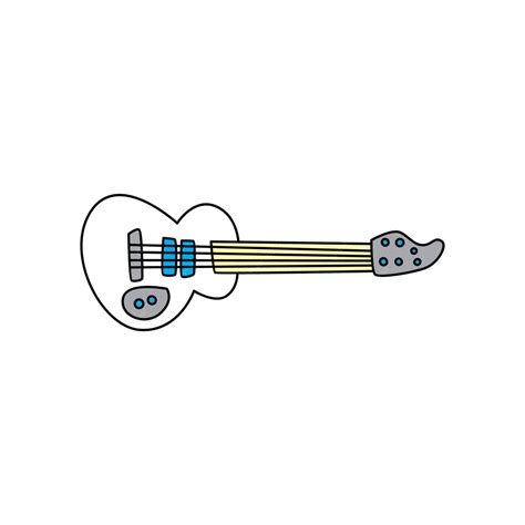 Gitarre Musikinstrument Doodle Skizze Cartoon Vektorgrafiken | Premium ...