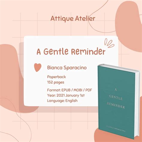 A Gentle Reminder Bianca Sparacino [Printable +Voucher Buku] | The Best ...