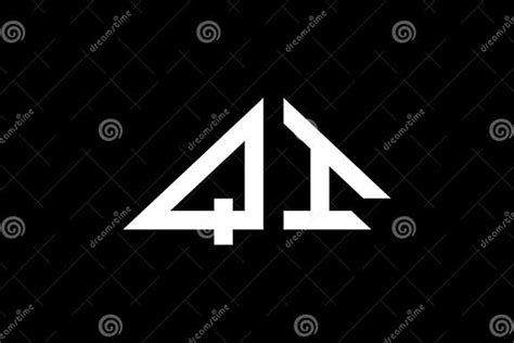 Minimal Triangle Initial Letters QI Logo Stock Vector - Illustration of ...
