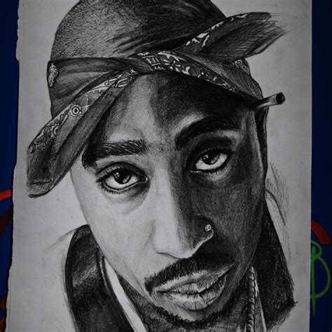 Tupac Portrait Drawing 的图像结果