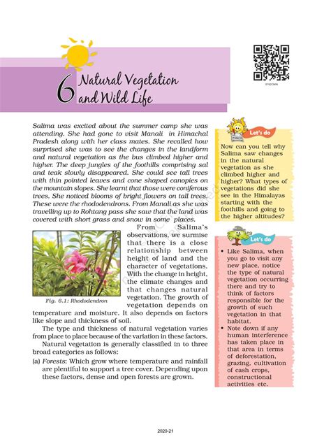 Natural Vegetation And Wild Life - NCERT Book of Class 7 Our Environment