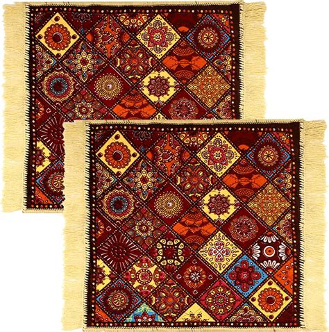 Buy Kuber Industries Heart Home Rangoli Design Velvet Square Pooja Mat ...