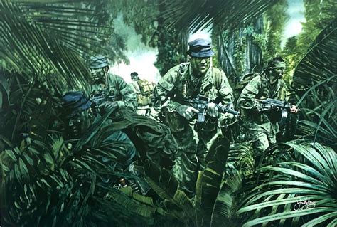 MACV-SOG Recon Team in the Laotian jungle, painting by Prairie Fire Art ...