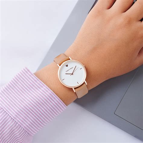 Shop Online Aurora Rose Gold Watch With Brown Dual tone PU Strap Watch ...