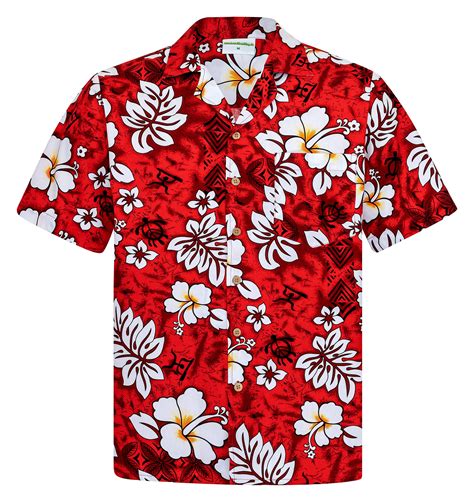 Hawaiian Shirt "classic Flowers (red)" for Men / 100% Cotton / Size S ...