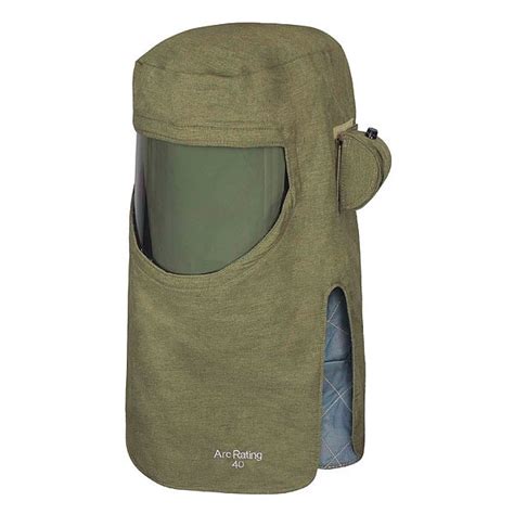 National Safety Apparel Arc Flash Hood, 4 PPE CAT, 40 cal/sq cm, Green ...