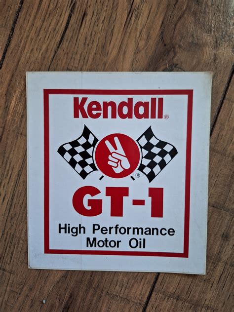 Vintage 1970s 4.5-inch Kendall GT-1 High Performance Motor Oil Decal Sticker; Racing; Automotive ...