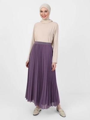 Refka Vintage Mor Beli Lastikli Piliseli Şifon Etek | Devr-i Tesettür