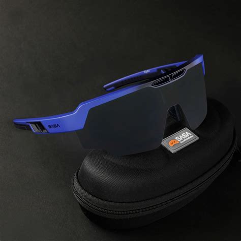 SASA Raptor Matte Blue/Black Frame Black Smoke Lens Sports Sunglasses ...