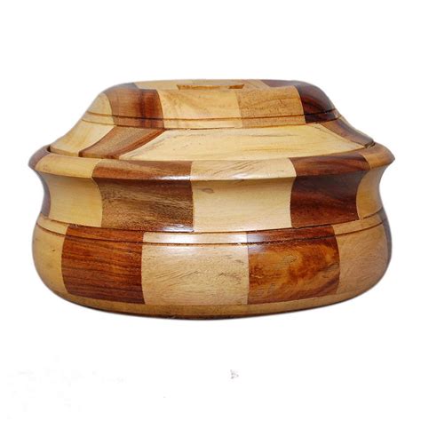 Wooden Casserole / Chapati Box for Kitchen , Hotpot Roti Box | Serving ...