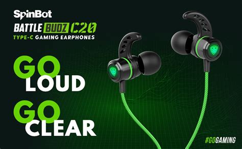 SpinBot BattleBudz C20 Wired in Ear Type C Gaming Earphones with LED ...