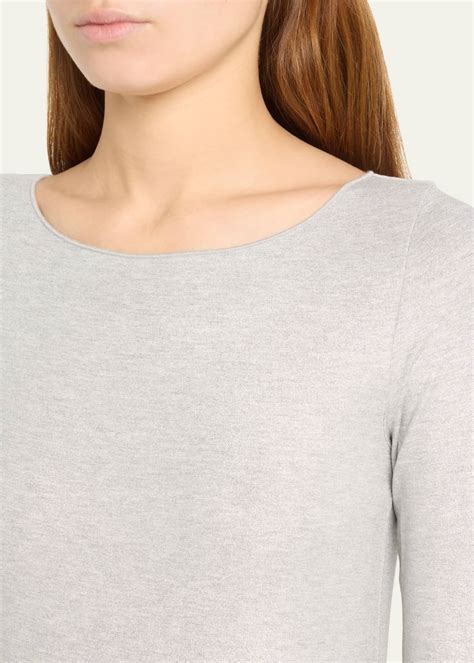 Majestic Filatures Soft Touch Metallic 3/4-Sleeve Merrow Edge Boat-Neck ...