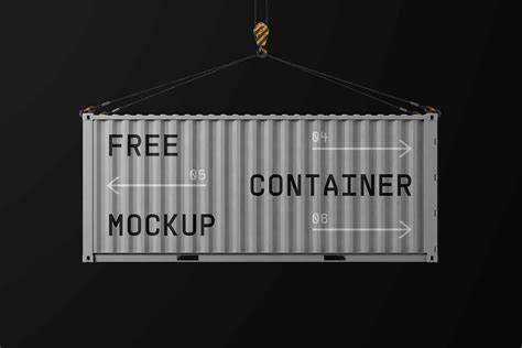 Free Shipping Psd Shipping Container (Front & Side) Mockup Mockup