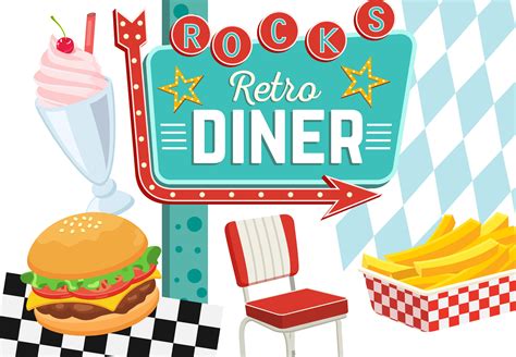 50 S Diner Sign Clip Art 50s Retro Vector Art, Icons, And Graphics For