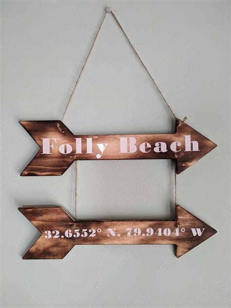 Folly Beach Arrow Sign - Etsy