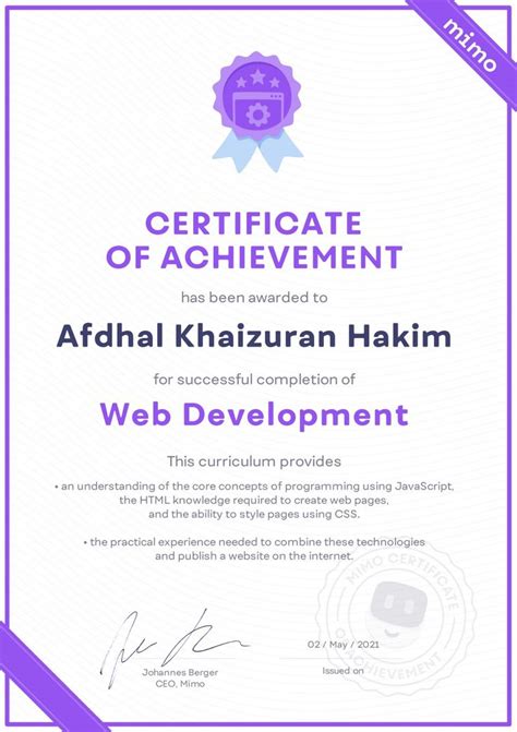 Image result for Web Development Certificates