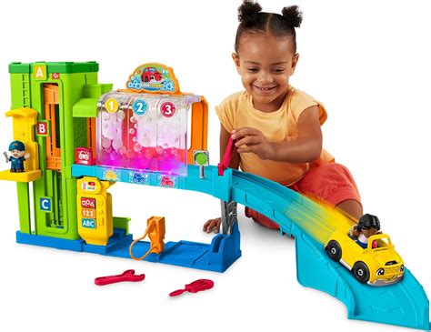 Fisher-Price Little People Toddler Toy Light-Up Learning Garage Playset ...