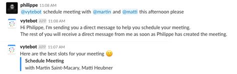 Vyte - Organisez vos rendez-vous depuis Slack