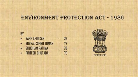 Environment Protection Act , 1986. | PPTX