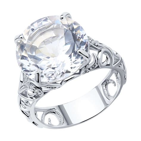 Серебряное кольцо женское 925 пробы с камнями фианитами и горным ...
