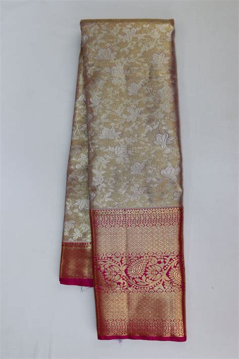 Graceful Beige Kanjipuram Saree – Pattu Vastra