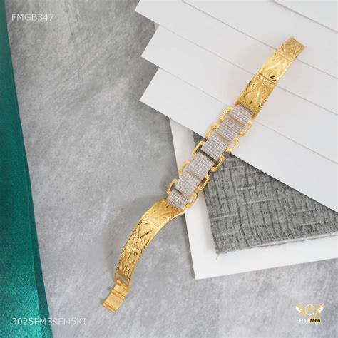 Designer AD Box to Box Gold Plated Bracelet for Men - FMGB347 – Freemen®