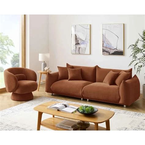MINIMOREN Modern Style Chris Sofa And Dodo V2 Accent Chair Living Room ...