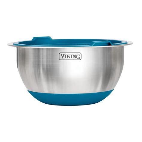 Viking 10-Piece Stainless Steel Mixing Bowl Set with Lids, Teal ...