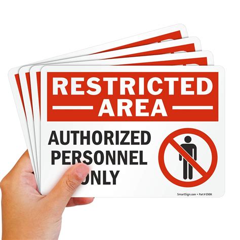 SmartSign (Pack of 4) 5 x7 inch ââ‚¬Å“Restricted Area - Authorized ...