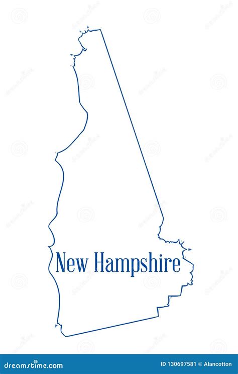 New Hampshire State Outline Map Stock Illustration - Illustration of hampshire, american: 130697581 - outline of new hampshire