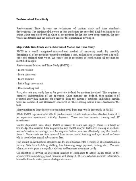 Image result for Predetermined Time Study