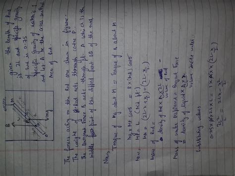 A SLENDER HOMOGENEOUS ROD OF LENGTH 2 L FLOATS PARTLY IMMERSED IN WATER ...