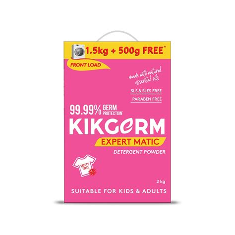 KIKGERM Front Load Detergent Powder For Tough Stain Removal White and ...
