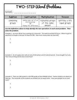 Image result for Two-Step Word Problems Grade 4
