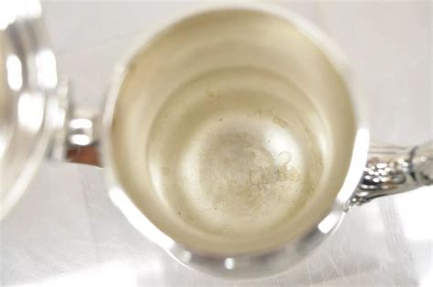 Vintage English Victorian Silver Plated Coffee Pot Tea Pot w/ Wooden ...