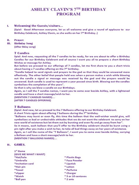 Image result for 7th Birthday Program Bam