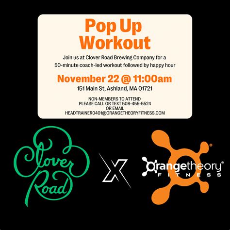 Orange Theory Pop-Up Workout — Clover Road Brewing Company