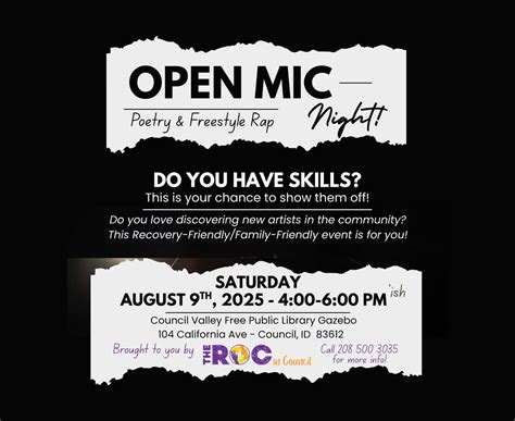 The ROC in Council - OPEN MIC NIGHT!, 104 California Ave, Council, ID ...