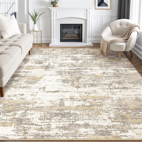 Amazon.com: Area Rug Living Room Rugs 9x12: Modern Neutral Abstract ...