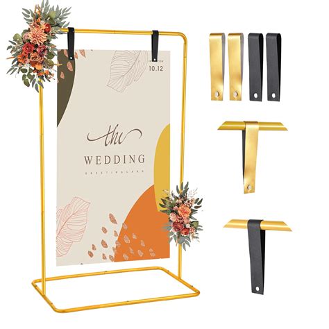 Nisoger Wedding Welcome Sign Stand, 68”x31”x 20” Heavy Duty Easel Stand ...