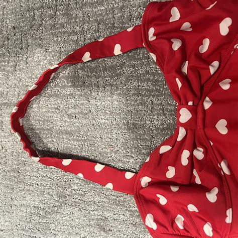 literally the cutest swimsuit one piece red heart... - Depop