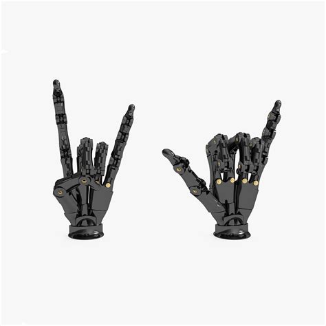 Robotic Hand Black Rigged for Maya 3D model | 3D Molier International