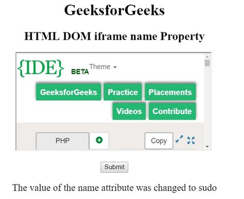 HTML IFrame name用法及代码示例 - 纯净天空