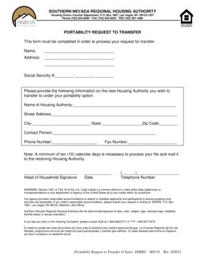 Fillable Online snvrha Housing Choice Voucher Department, P - snvrha ...