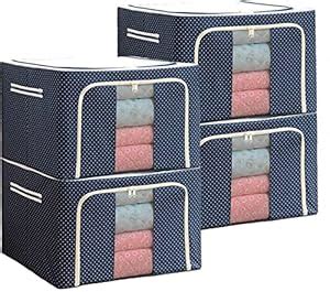 LIPROX Storage Boxes (Pack of 4,66 L) Storage box for clothes, Foldable ...